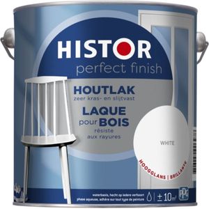 Histor Perfect Finish Houtlak Hoogglans Inhoud: 0,25 liter, Kleur: Wit | 8716242905141 | Verf | Lakverf Binnen