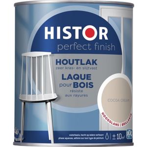 Histor Perfect Finish Houtlak Hoogglans - Krasvast & Slijtvast - Dekkend - 0.75L - Cacoa Cream - Beige