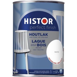 Histor Perfect Finish Houtlak Hoogglans - Krasvast & Slijtvast - Dekkend - 1.25L - White - Wit