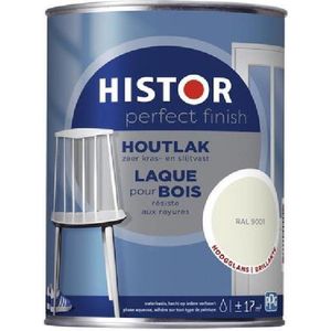 Histor Perfect Finish Houtlak Hoogglans - Krasvast & Slijtvast - Dekkend - 1.25L - RAL 9001 - Wit