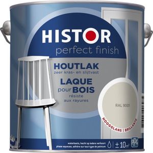 Histor Perfect Finish Houtlak Hoogglans RAL9001Lakverf 2,5 LTR