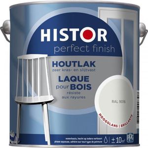 Histor Perfect Finish Houtlak Hoogglans - Ral 9016 2,5 liter - Aflakken