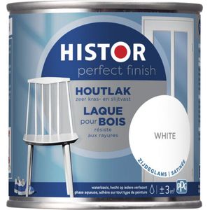 Histor Perfect Finish Houtlak Zijdeglans - Krasvast & Slijtvast - Dekkend - 0.25L - White - Wit