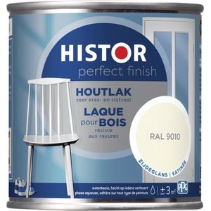 Histor Perfect Finish Houtlak Zijdeglans - Krasvast & Slijtvast - Dekkend - 0.25L - RAL 9010 - Wit