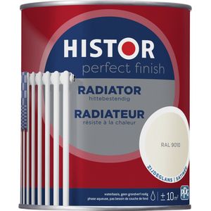 Histor Perfect Finish Radiator Lak Zijdeglans Hittebestendig SneldrogendL RAL 9010