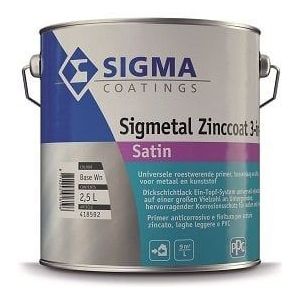 Sigma Sigmetal Zinccoat 3-in-1 Satin  2,5 LTR - Wit