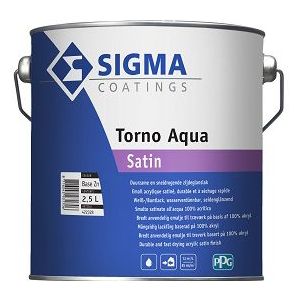 Sigma Torno Aqua Satin wit 1L witte lak acryllak zijdemat