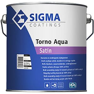 Sigma Torno Aqua Satin 2,5 Liter Donkere kleur - Aflakken - Waterbasis - Verfwinkel is tot 50% goedkoper