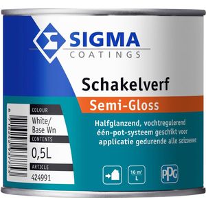 Sigma Schakelverf Semi gloss Liter % Wit