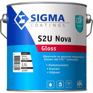 Sigma S2U Nova Gloss - 2,5 Liter - Wit / Kleur | 8716242937821 | Verf | Lakverf Binnen