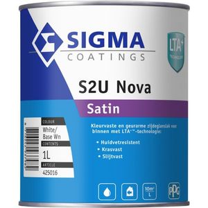 Sigma - S2U Nova Satin - Lakverf - Lichte Kleur - 1 Liter - Houtverf Binnen