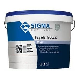 Sigma Facade Topcoat Matt - 10 Liter - Wit / Kleur | 8716242938934 | Verf