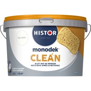 Histor Monodek Clean - Mat - Reinigbare Muurverf - Makkelijk Schoon te Maken - 2.5 Liter - RAL 9010