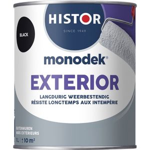 Histor Monodek Exterior - Muurverf - Mat - Langdurig Weerbestendig - Vuilafstotend - 1 Liter - Zwart