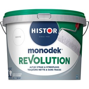Histor MonoDek Revolution Muurverf Mat - Goed Reinigbaar - Optimale Dekking – Afwasbaar - 5L - Wit