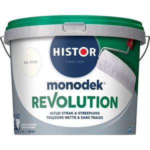 Histor MonoDek Revolution Muurverf Mat - Goed Reinigbaar - Optimale Dekking – Afwasbaar - 5L - RAL 9010