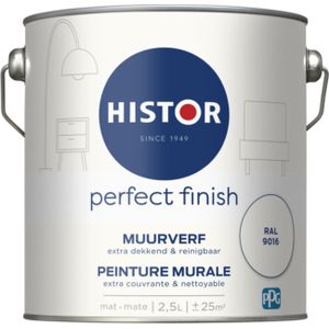Histor Perfect Finish Muurverf Mat - Ral 9016 2,5 liter - Muurverf