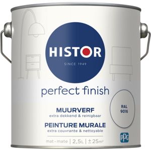 Histor Muurverf Perfect Finish Mat Ral 9016 2,5l