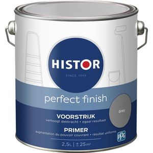 Histor Perfect Finish Muurvoorstrijk - Mat - Geurarm - Extra Dekkend - 2.5L - Grijs