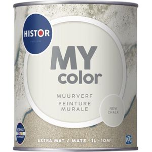 Histor MY Color Muurverf Extra Mat - Reinigbaar - Extra Dekkend - 1L - New Chalk - Crème