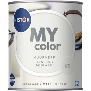 Histor MY Color Muurverf Extra Mat - Reinigbaar - Extra Dekkend - 1L - Swansong - Wit