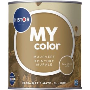 Histor MY Color Muurverf Extra Mat - Reinigbaar - Extra Dekkend - 1L - Tan Your Hide - Cognac