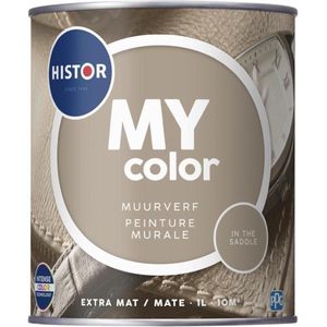 Histor MY Color Muurverf Extra Mat - Reinigbaar - Extra Dekkend - 1L - In The Saddle - Beige