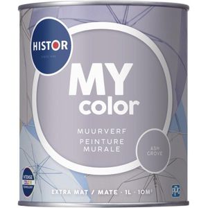 Histor MY Color Muurverf Extra Mat - Reinigbaar - Extra Dekkend - 1L - Ash Grove - Grijs