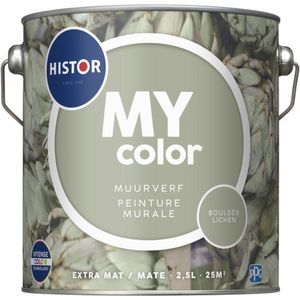 Histor MY Color Muurverf Extra Mat - Reinigbaar - Extra Dekkend - 2.5L - Boulder Lichen - Lichtgroen