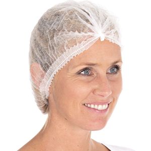 CMT® | 100 stuks Wegwerp haarnetjes WIT | non-woven | Latexvrij | niet steriel | Clip Caps