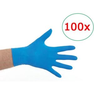 Handschoen - Latex Gepoeerd - Blauw - 100 Stuks