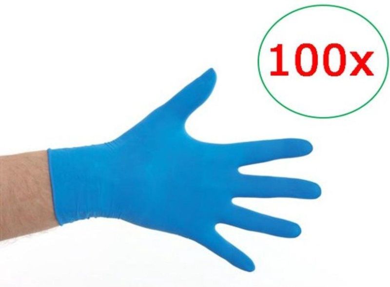 Handschoen - Latex Gepoeerd - Blauw - 100 Stuks