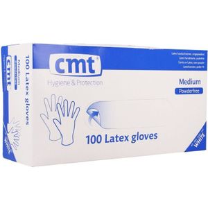 CMT - Disposable Handschoenen - Wit - Poedervrij - 100% Natuur Rubber Latex