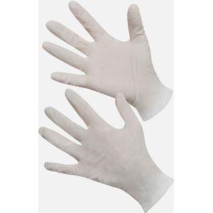 CMT latex handschoen, wit, poedervrij, 100 stuks M