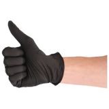 Soft Nitril handschoenen poedervrij Medium zwart 10x100/ds - 651302 M