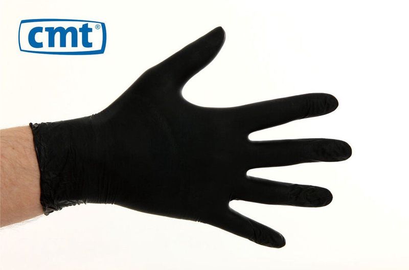 Soft Nitril handschoenen poedervrij Medium zwart 10x100/ds - 651302 M