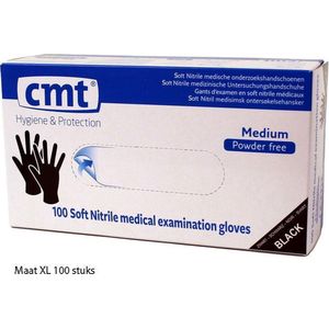 CMT - Soft Nitril Handschoenen - Poedervrij - Zwart - Geschikt voor Gezondheidszorg