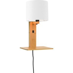 GOOD&MOJO Wandlamp Andes - Bamboe/Wit - 19x24x36cm - Binnen Scandinavisch,Bohemian