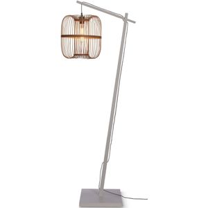 GOOD&MOJO Vloerlamp Hokkaido - Bamboe Wit/Naturel - 63x36x176cm - - Staande lampen voor Woonkamer - Slaapkamer