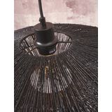 GOOD&MOJO Hanglamp Iguazu - Jute Zwart - Ø40x12cm - - Hanglampen Eetkamer, Slaapkamer, Woonkamer