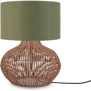 GOOD&MOJO Tafellamp Kalahari - Groen/Rotan - Ø32cm - Modern