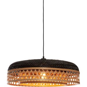 GOOD&MOJO Hanglamp Ubud - Zwart/Bamboe - Ø60cm - Modern - Hanglampen Eetkamer, Slaapkamer, Woonkamer