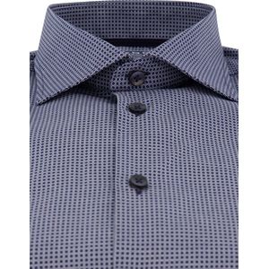 Ledub - Modern Fit Overhemd - Donkerblauw - Katoen