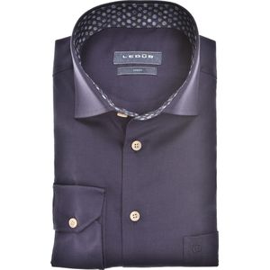 Ledub modern fit overhemd, mouwlengte 72 cm, popeline, donkerblauw