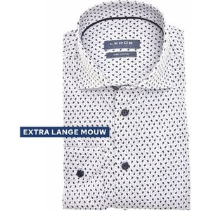 Ledub modern fit overhemd, mouwlengte 72 cm, popeline, wit dessin