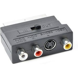 Gembird CCV-4415 Adapter SCART plug to 3 RCA jacks en 1 S-Video jack met switch, *RCAF, *SCARTM