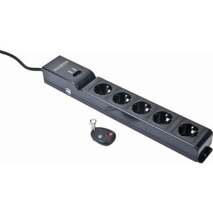 EnerGie Stekkerdoos overspanningsbeveiliging 16 A - 6 voudig - Stekkerdoos met USB 2x - Afstandsbediening - Verdeelstekker met randaarde - Verlengsnoer met stekkerdoos - Verlengkabel - EG-SP5-U6B-RM