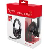 Gembird - Stereo Over-Ear Headset - Zwart/Rood - USB-A - 2 Meter