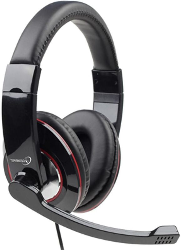 Gembird - Stereo Over-Ear Headset - Zwart/Rood - USB-A - 2 Meter