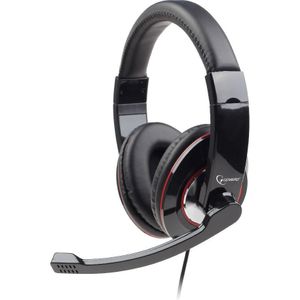 Gembird comfortabele stereo over-ear headset - 2x 3,5mm Jack / zwart/rood - 1,8 meter